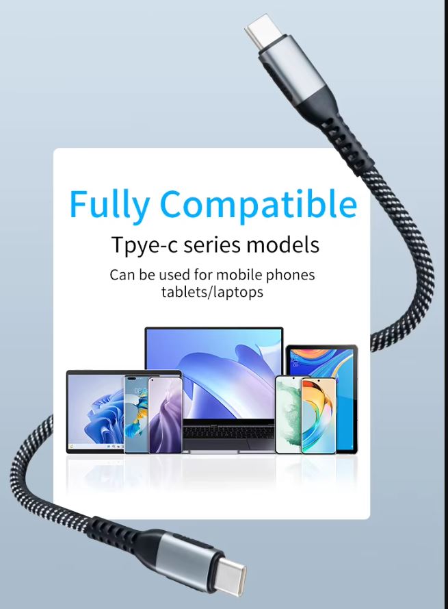 Enigma-Tek 100W USB-C to USB-C Fast Charging Cable – 1m & 2m