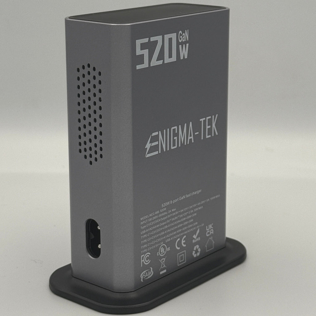Enigma-Tek 520W GaN Super Fast Charging Hub 8-Port USB-C & USB-A  100W PD For iPhone, iPad, Laptop, Samsung & More