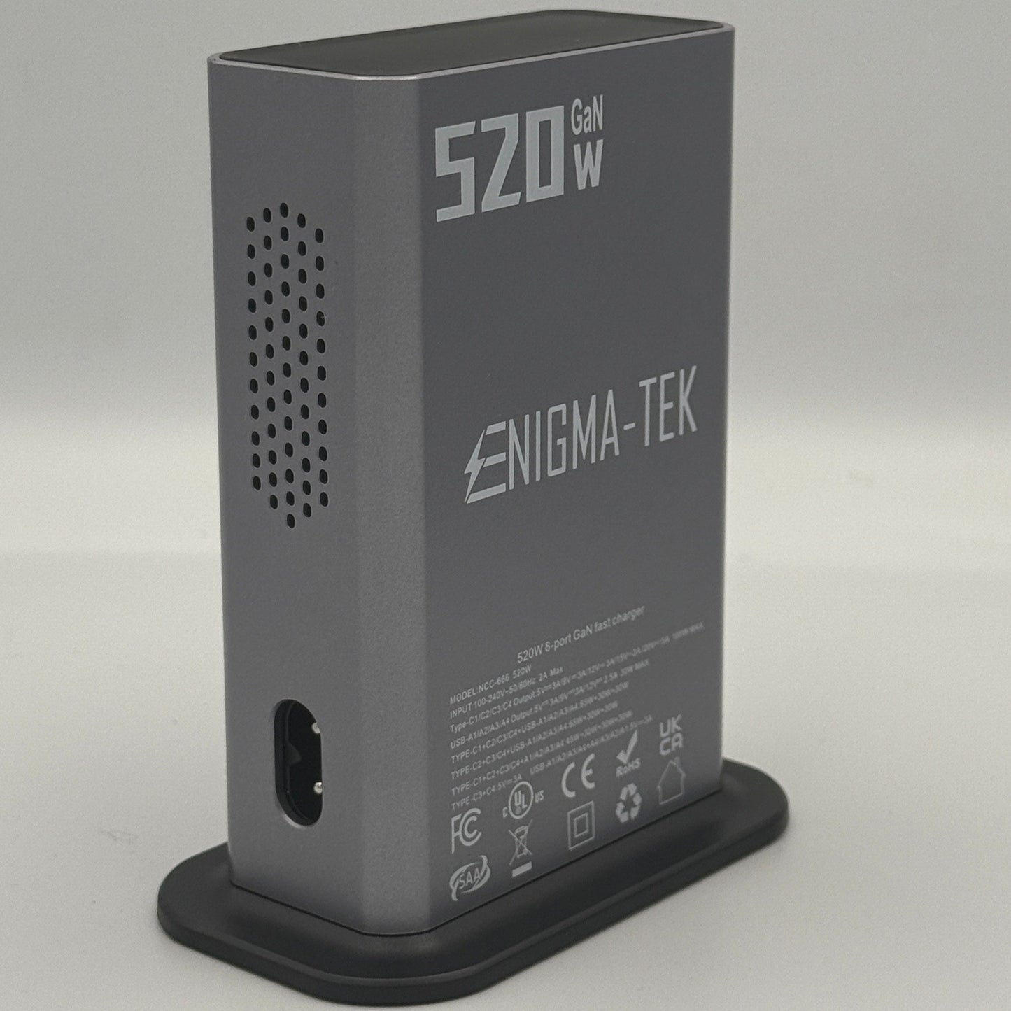 Enigma-Tek 520W GaN Super Fast Charging Hub 8-Port USB-C & USB-A  100W PD For iPhone, iPad, Laptop, Samsung & More