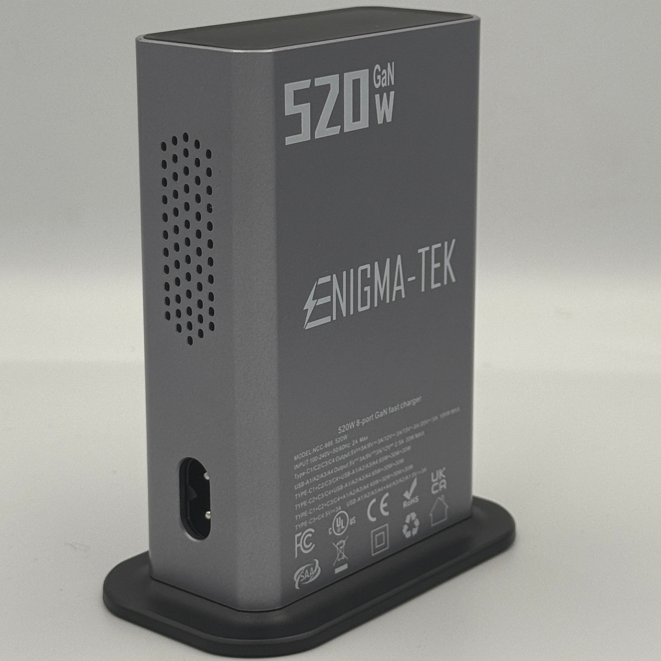 Enigma-Tek 520W GaN Super Fast Charging Hub 8-Port USB-C & USB-A  100W PD For iPhone, iPad, Laptop, Samsung & More