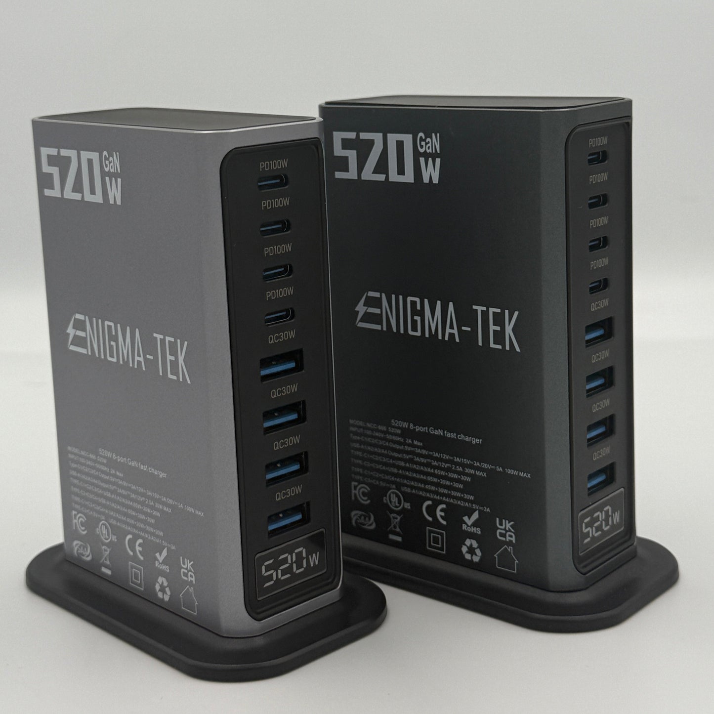Enigma-Tek 520W GaN Super Fast Charging Hub 8-Port USB-C & USB-A  100W PD For iPhone, iPad, Laptop, Samsung & More