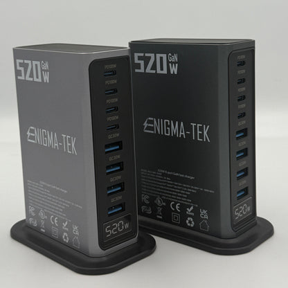 Enigma-Tek 520W GaN Super Fast Charging Hub 8-Port USB-C & USB-A  100W PD For iPhone, iPad, Laptop, Samsung & More