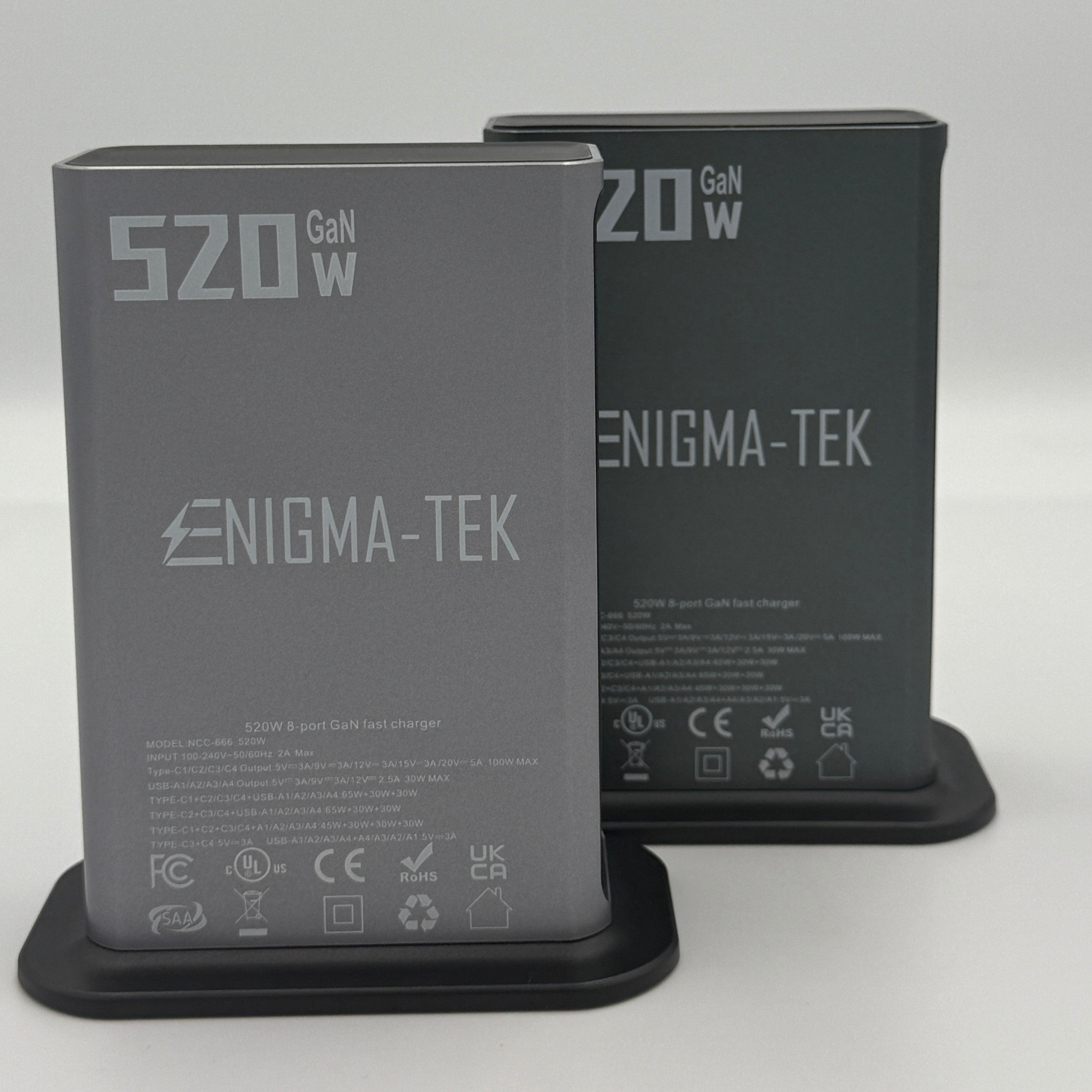 Enigma-Tek 520W GaN Super Fast Charging Hub 8-Port USB-C & USB-A  100W PD For iPhone, iPad, Laptop, Samsung & More