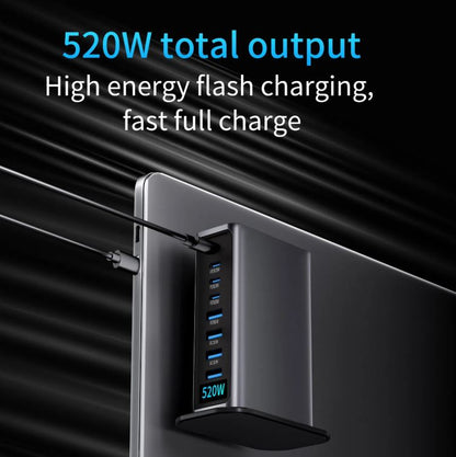 Enigma-Tek 520W GaN Super Fast Charging Hub 8-Port USB-C & USB-A  100W PD For iPhone, iPad, Laptop, Samsung & More