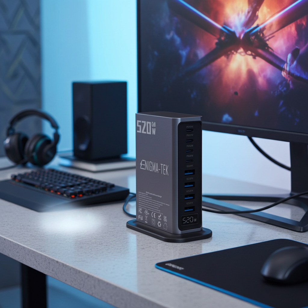 Enigma-Tek 520W GaN Super Fast Charging Hub 8-Port USB-C & USB-A  100W PD For iPhone, iPad, Laptop, Samsung & More