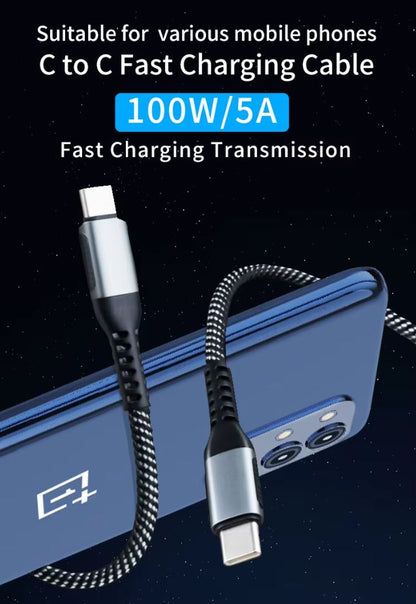 Enigma-Tek 100W USB-C to USB-C Fast Charging Cable – 1m & 2m